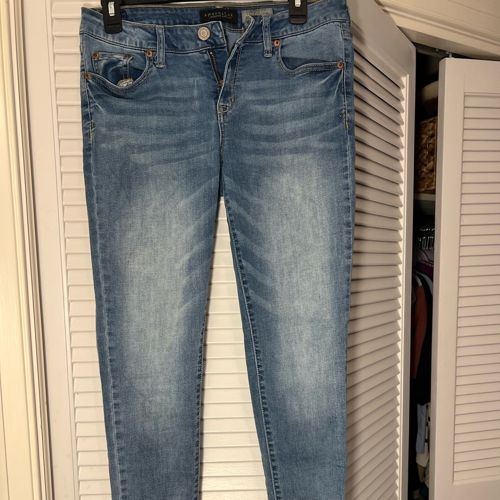 Aeropostale Blue Skinny Jeans with Natural Fading